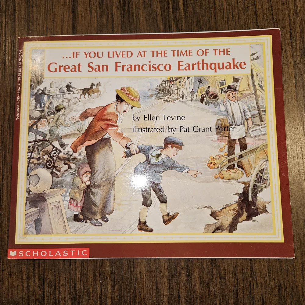 Scholastic Great San Francisco Earthquake Book - Red and Brown